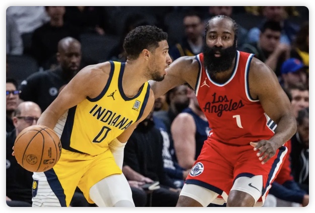 哈里伯顿29+12哈登空砍31分 伦纳德缺阵快船负步行者